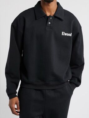 NWOT Elwood Heavyweight Fleece Polo Collar Sweatshirt Size Large Men’s